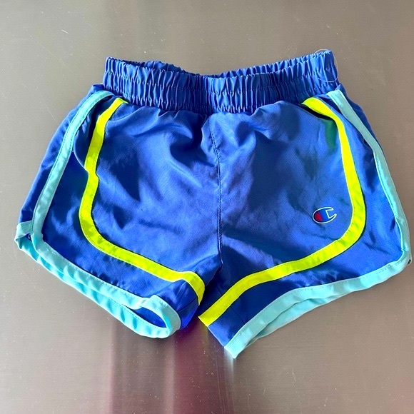 Girls Champion Running Shorts Purple/Lime SZ 2T - Picture 2 of 8